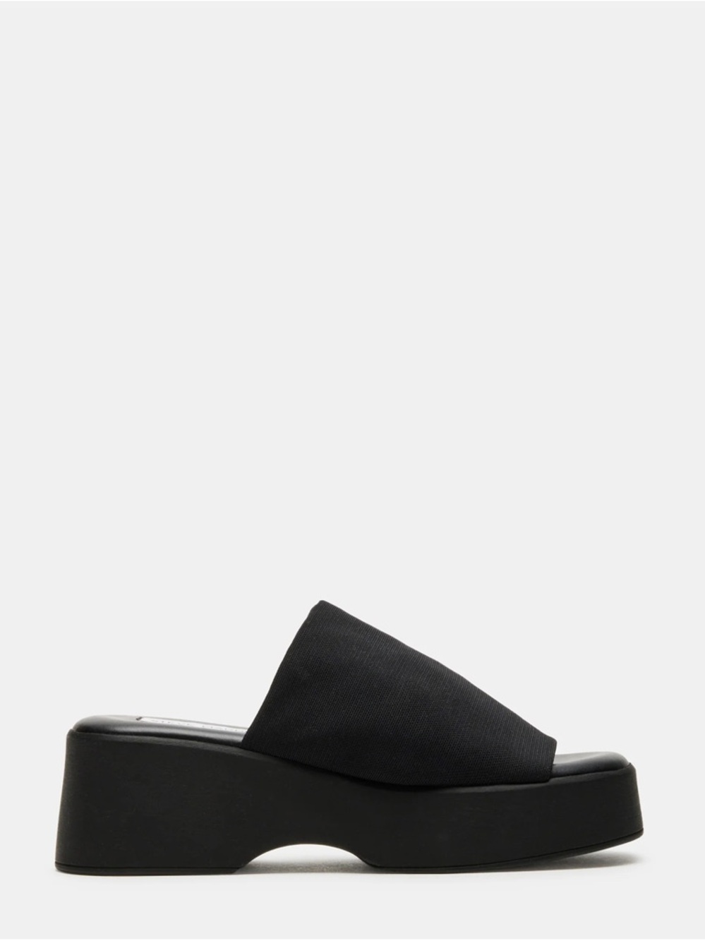 Steve Madden Black Platform Slide Sandals